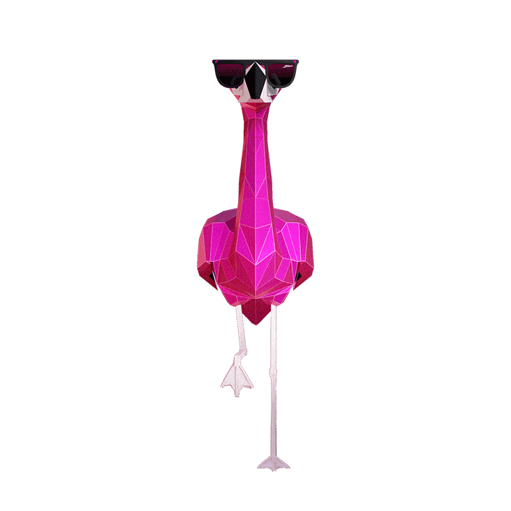 3D Flamingo Model Pinky
