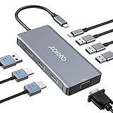 USB C to Dual HDMI Adapter, Multi Display Docking Station Dual Monitor with 2 HDMI, Displayport,...