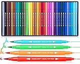 35 Dual Markers Pen for Adult Coloring Book, Coloring Brush Art Marker, Fine Tip Colored Pens for...