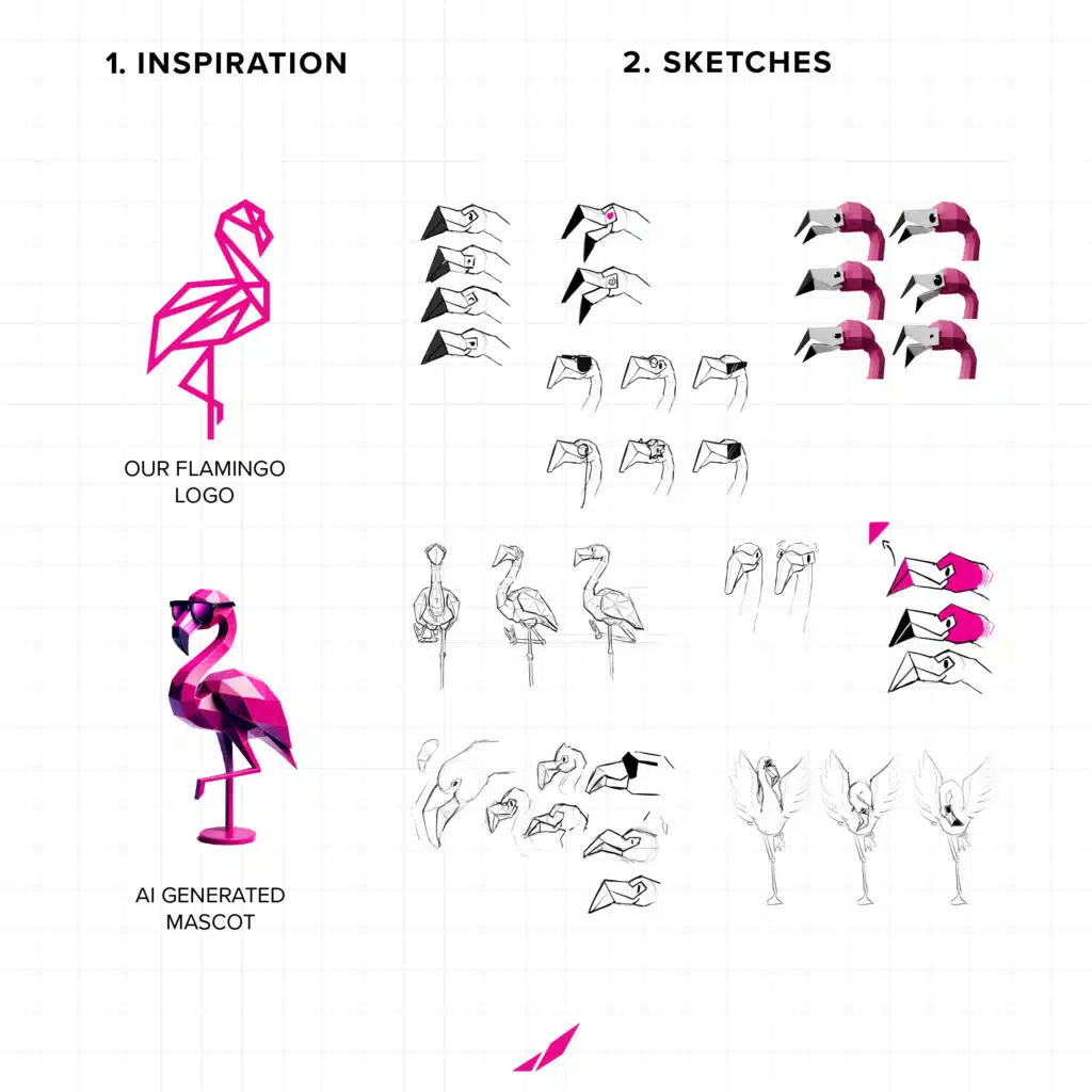 3d mascot sketches