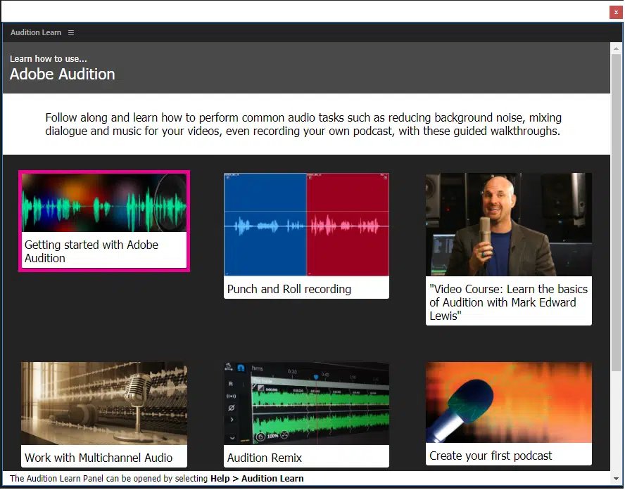 Adobe Audition Interface