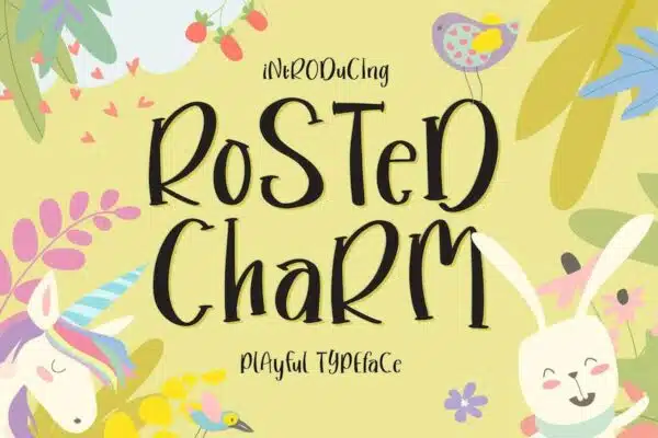 A playful font with unique colors used