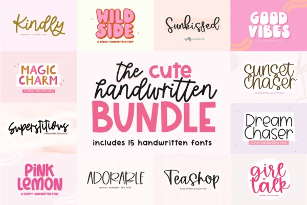 Cute Handwritten Font Bundle