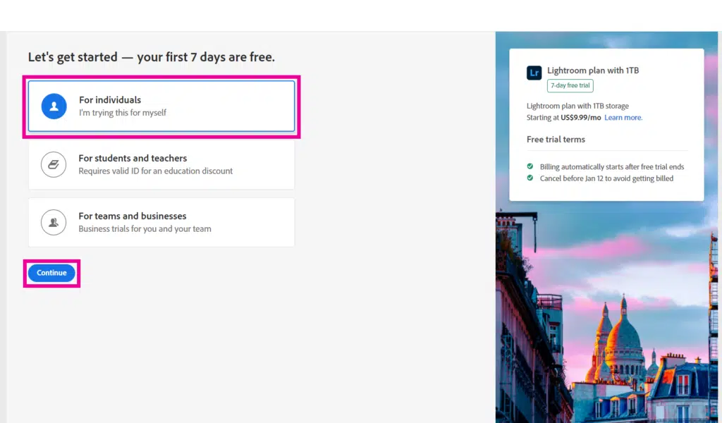 How to Download Adobe Lightroom Free - Step 2