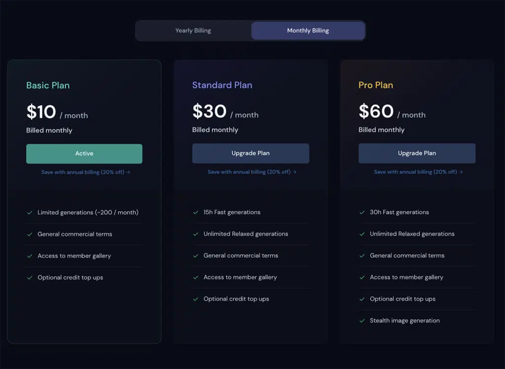 Midjourney Billing