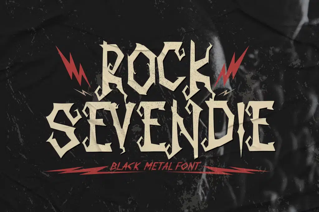 Rock Sevendie - Black Metal Font