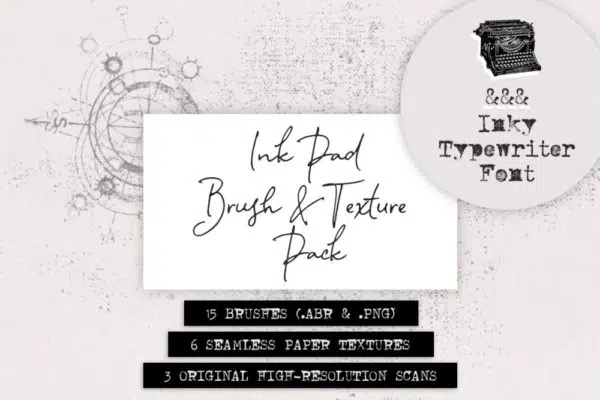 Typewriter Font & Ink Pad Textures